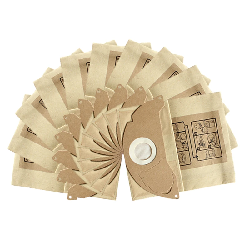 10Pcs Vacuum Cleaner Dust Filter Paper Bag For Karcher WD2250 A2004 A2054 MV2 Robot Vacuum Cleaner Parts Replacement Dust Bags