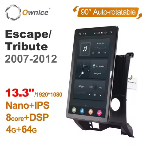 IPS DSP Tesla style PX6 Android 10 Car DVD Player Autoradio Rotation GPS Navigation Radio For Ford Escape/Tribute 2007-2012