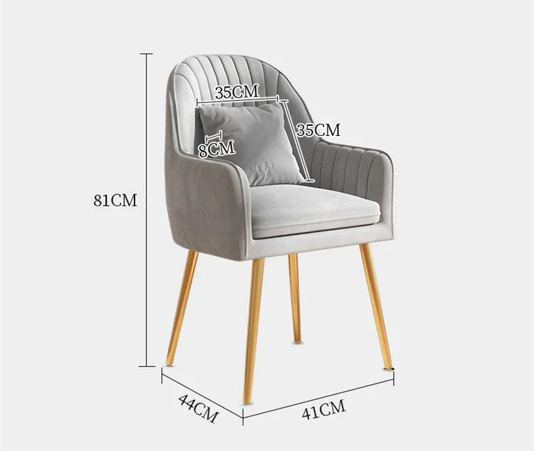 Light Luxury Makeup ChairSoft Backrest SeatHome Bedroom StoolWrought Iron Dressing ChairComfortable Dining Furniture Hot Sale