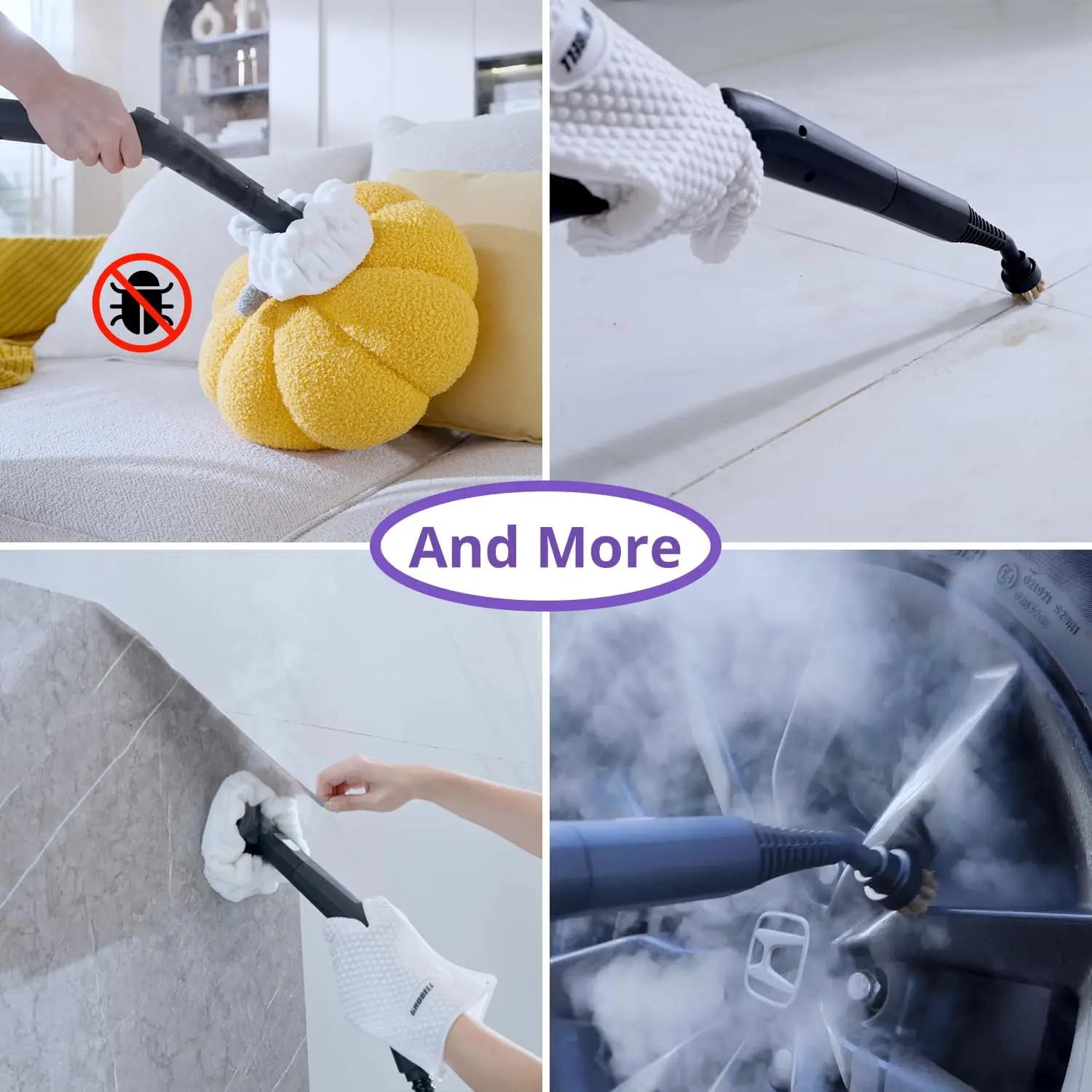 Steam Cleaner dengan cepat 50-Sec panas-Up isi ulang kapan saja-tanpa pendingin Multi Portable Handheld Steamer Mop untuk penggunaan rumah mobil Detailing U