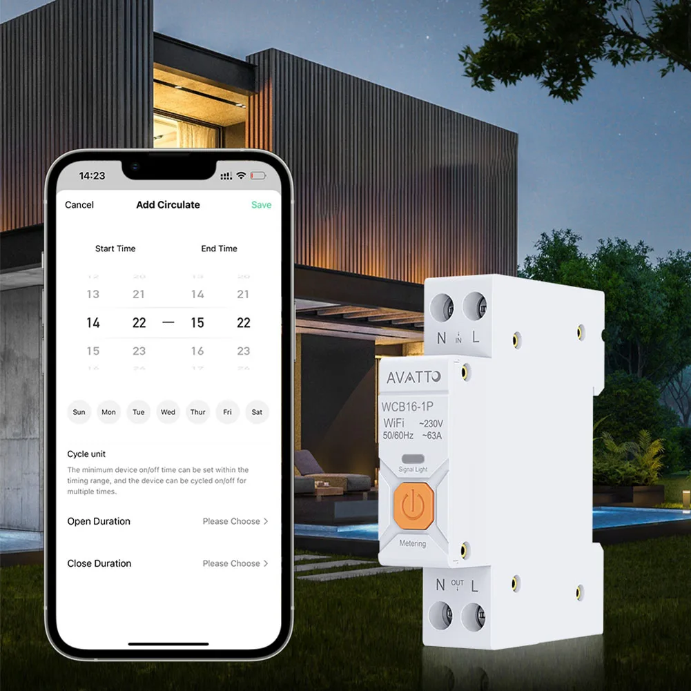Умные автоматические выключатели Wi-Fi с измерением 1P + N 63A Домашний автоматический выключатель Smart Life App Беспроводные переключатели дистанционного управления