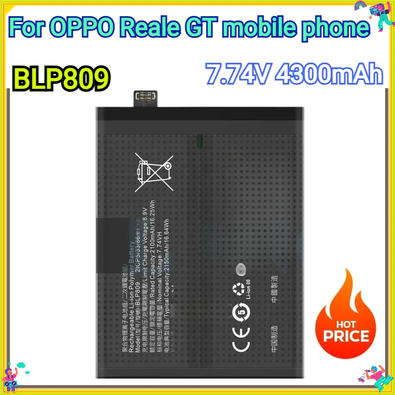 

Новый сменный аккумулятор для телефона BLP809 4300 мАч для мобильного телефона OPPO Realme GT