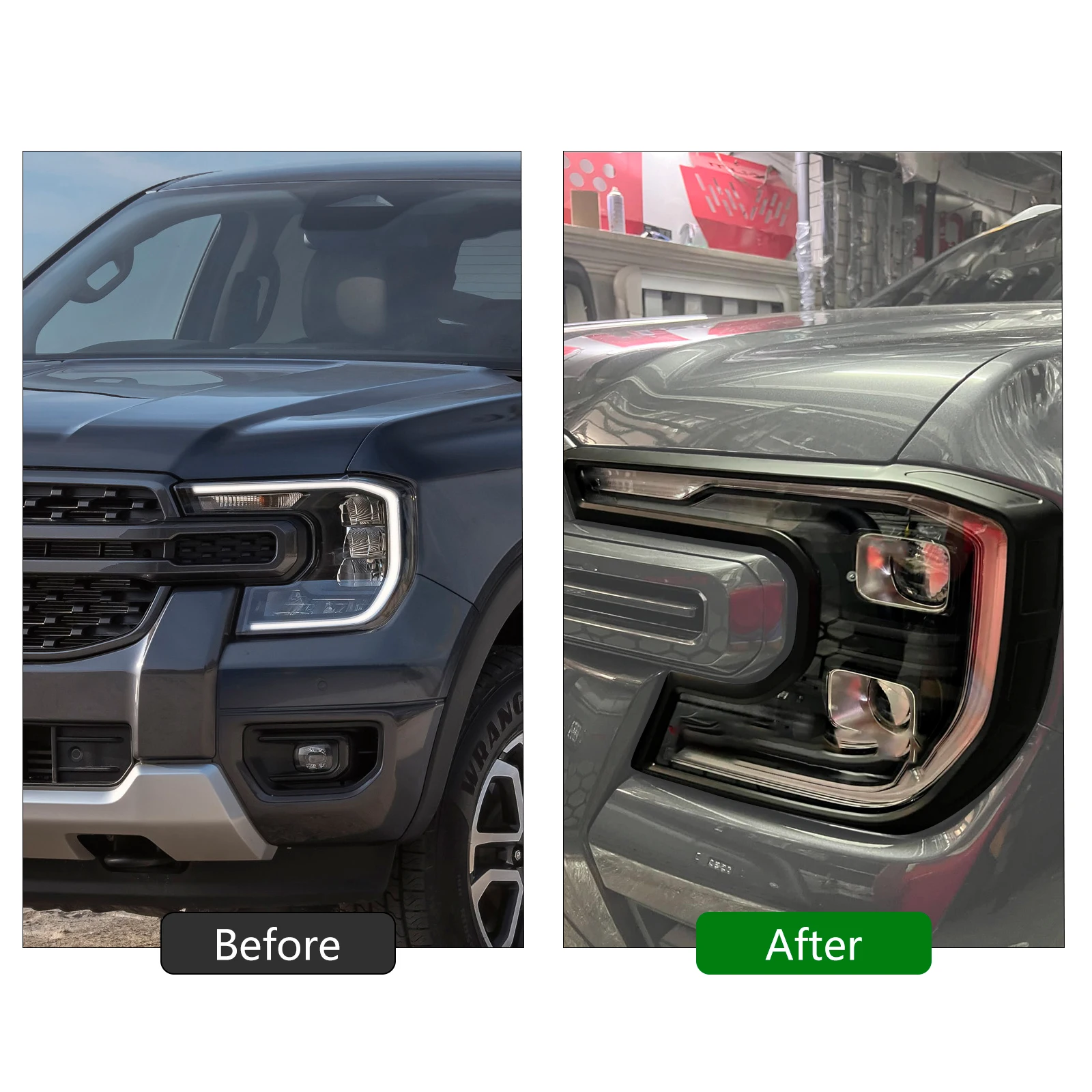 Headlights Head Lights Cover For Ford Ranger Raptor 2023 2024 Next Gen Accessories Car Styling