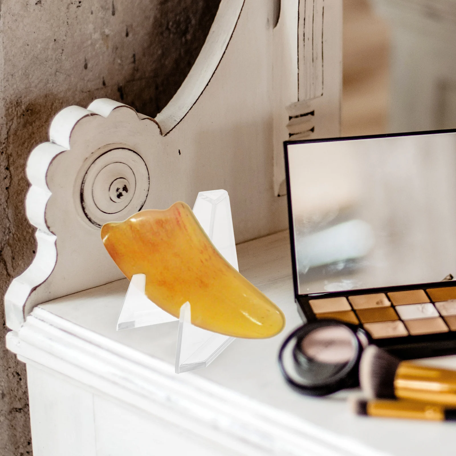 3 قطعة حامل لوح كشط سطح المكتب الشفاف حامل عرض بلاستيكي منظم أنيق قاعدة نونسليب تصميم شفاف حامل مدلك #1