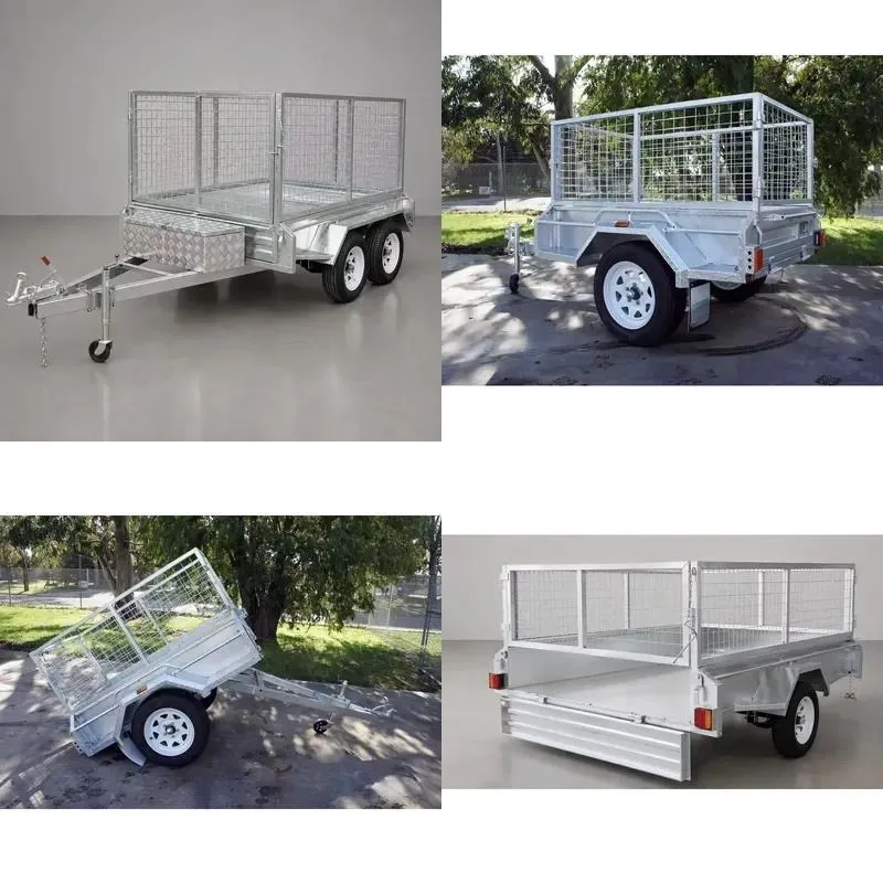 CE EEC ADR Double Shaft Hot Dip Galvanized Dump Box Trailer Front Storage Box Removable Steel Mesh Full Drop Tailgate