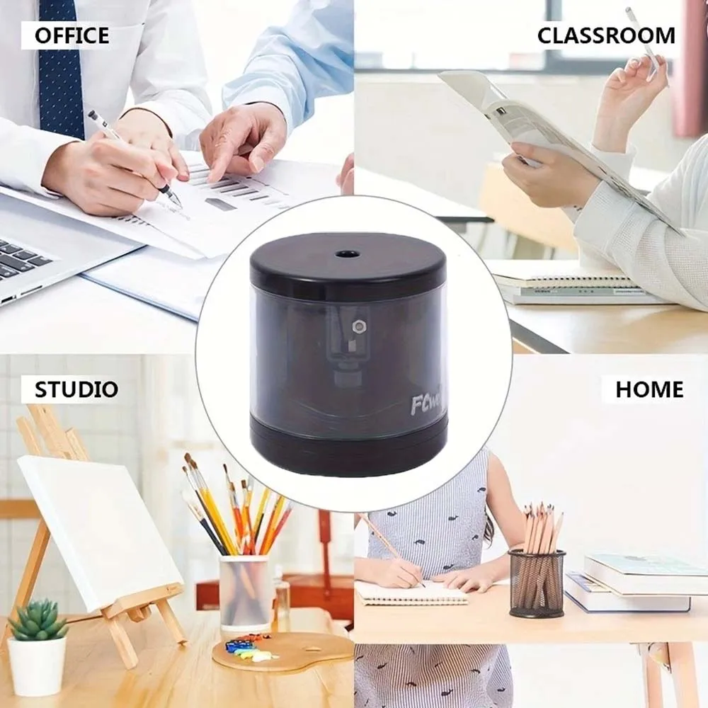 براية قلم رصاص كهربائية أسطوانية بسيطة ، إكسسوارات مكتبية صغيرة محمولة ، مناسبة للمدرسة والمكاتب ، 1 * *