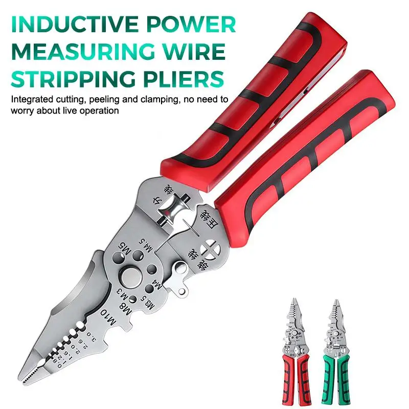 Inductive Wire Stripping Pliers Non-Slip Handle Industrial Grade Cutting Crimping Tool for Factory Electrical Assembly
