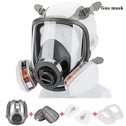 Masque facial complet à gaz 6800, acide/organique/ammoniaque, peinture anti-poussière pour laboratoire de pesticides chimiques