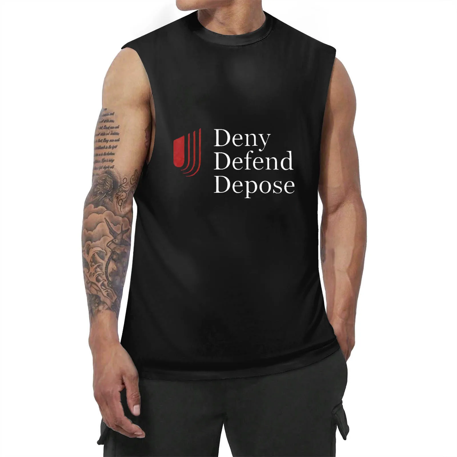 Deny defend Deopse Graphic Men‘s Sleeveless T-Shirt Mens Fashion LUIGI Casual Tops Cotton Oversize Tank Tops Streetwear Vest