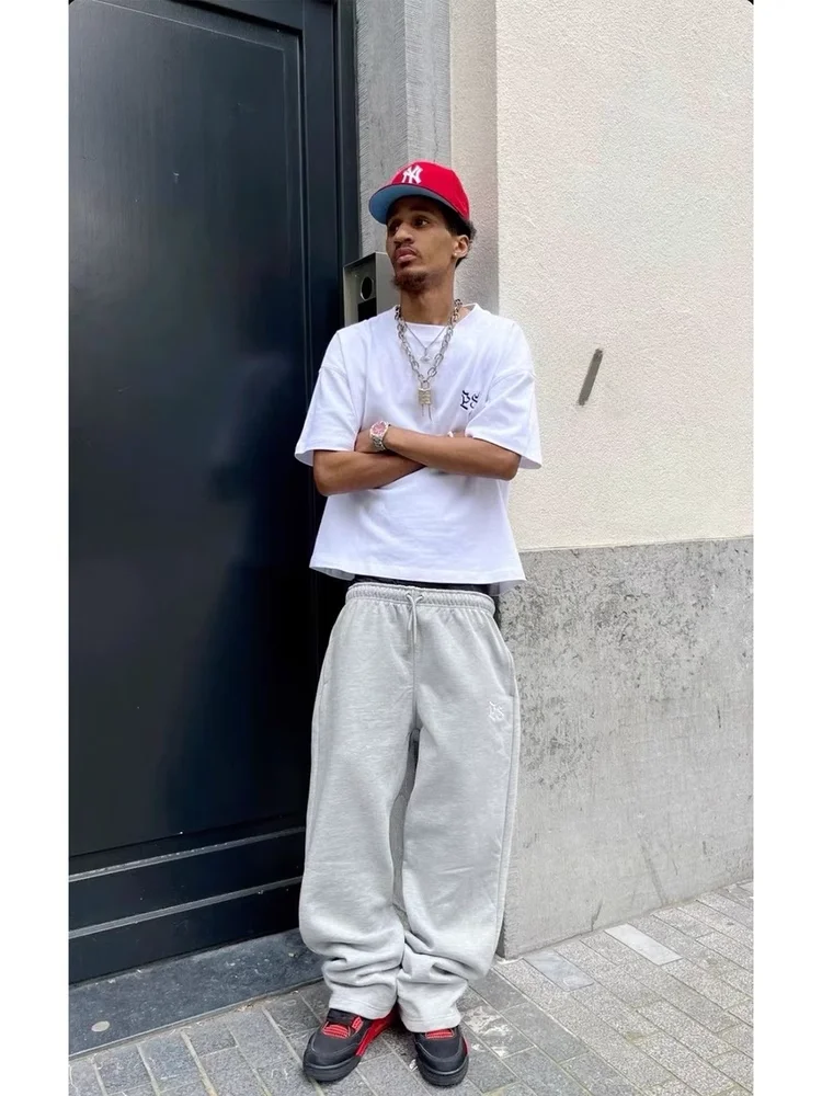 

Высококачественные уличные брюки Pepe Studio, свободные мужские трикотажные спортивные штаны, прямые брюки в стиле хип-хоп с вышивкой, повседневные брюки