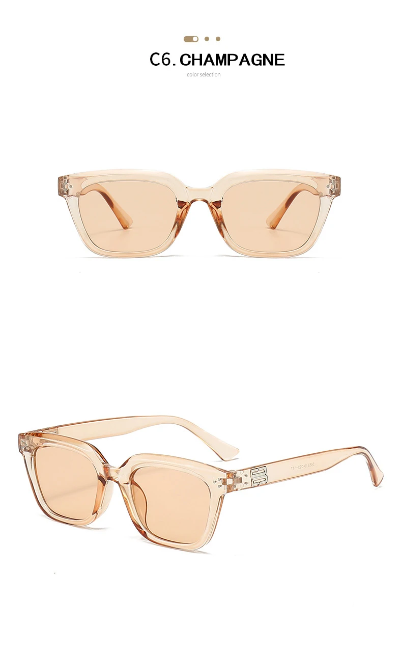 Retro Quadratische Sonnenbrille Frauen Mode Marke Designer Weibliche Shades UV400 Männer Trend Nieten Punk Sonnenbrille – Detail 13