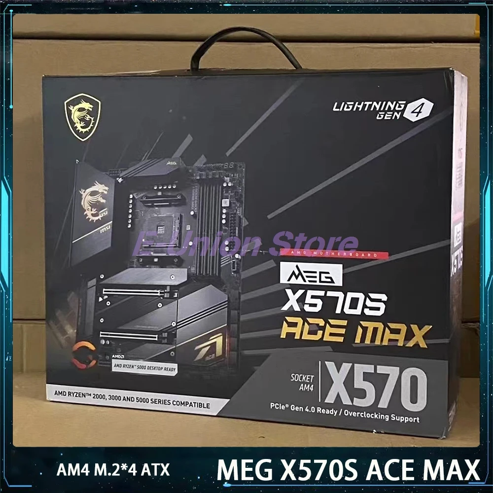 

MEG X570S ACE MAX AM4 DDR4 128 ГБ SATA3*8 M.2*4 USB3.2 Wi-Fi 6E Поддержка материнской платы R9 для настольных ПК