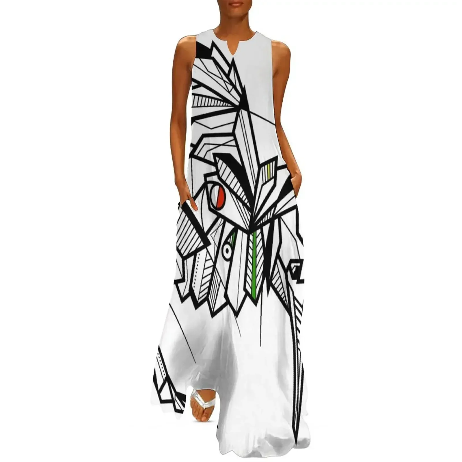 

Geometric kiwi Long Dress summer dress elegant dresses for women Clothing dress summer 2025 women