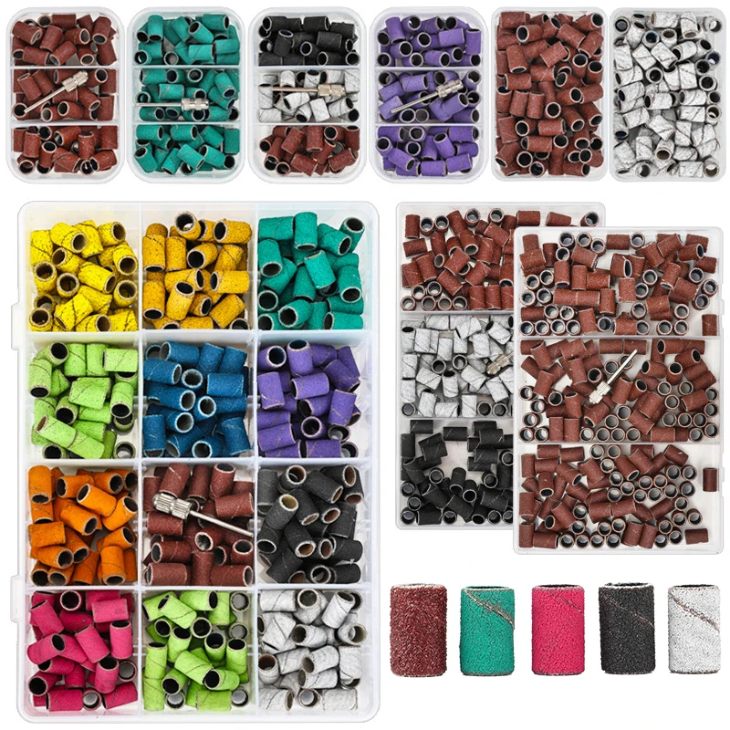 ネイルサンディングリングバンド 80/120/180/240 グリット電気マニキュアドリル研削ヘッド UV ジェルポリッシュ除去ペディキュア研磨ツール