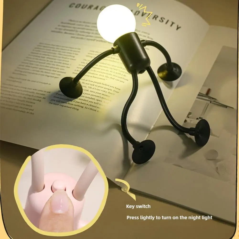 Changeable Shape Funny Sportsman Night Light Versatile Lamp Creative Battery Suction Button Ornament Fun Lamp Vacuum Desk Q S7E3