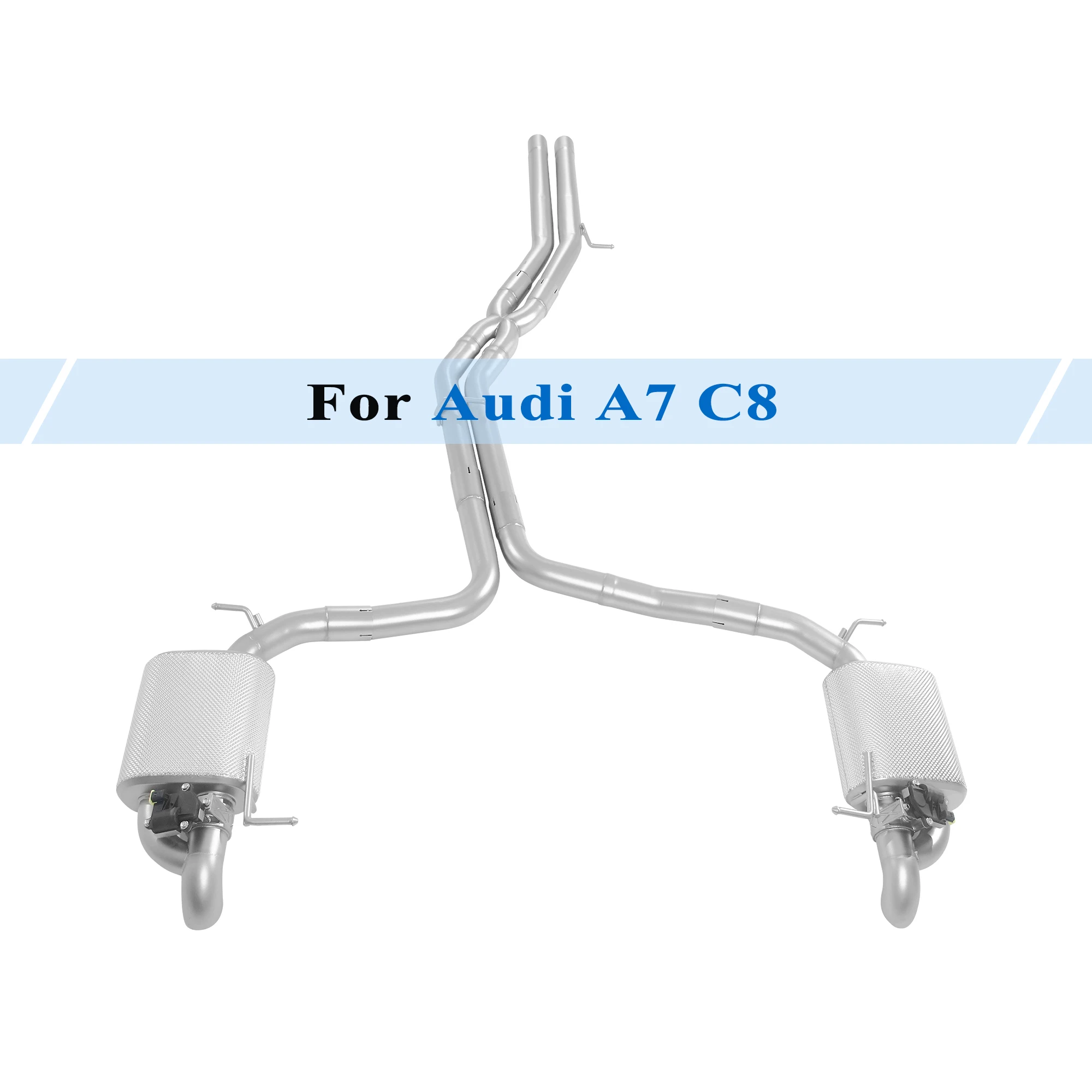 Exhaust Ssystem for 2019-2022 Audi A7 C8 2.0T 3.0T Valved Muffler with Heat Shield Electronic Vacuum Valve Remote Control 