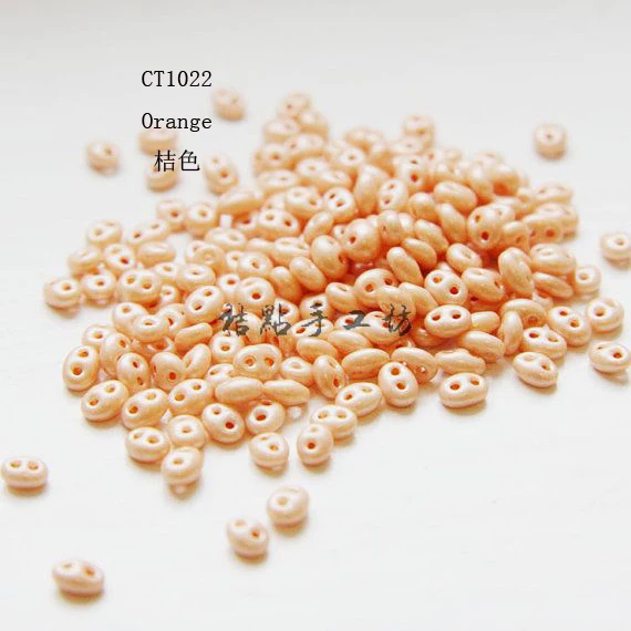 20 Grams Czech Twin 2-Hole Oval Glass Beads- Varies Colors 5x2.5mm (CT)