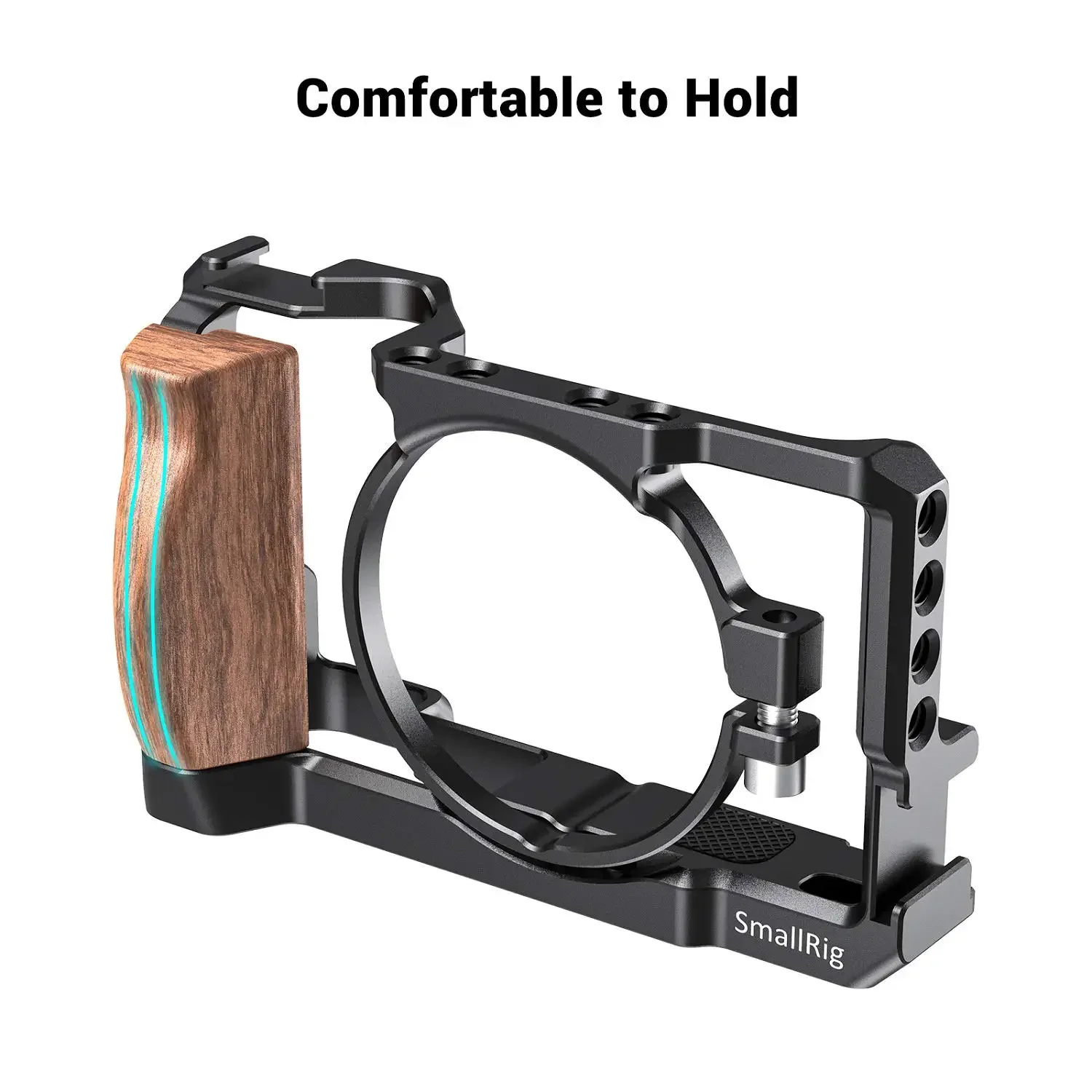 

SmallRig 2434 Cage for Sony RX100 VII & RX100 VI Camera Feature w/ Wooden Side Handle Cold Shoe Mount Fr Microphone DIY Options