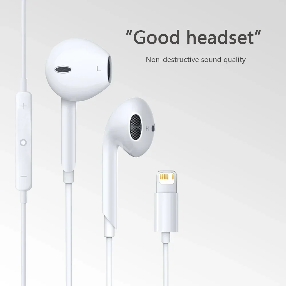 Original Headphones For Apple iPhone 15 Pro Max 14 13 12 11 USB-C Lightning 3.5mm Wired Earphones  Phone Accessories