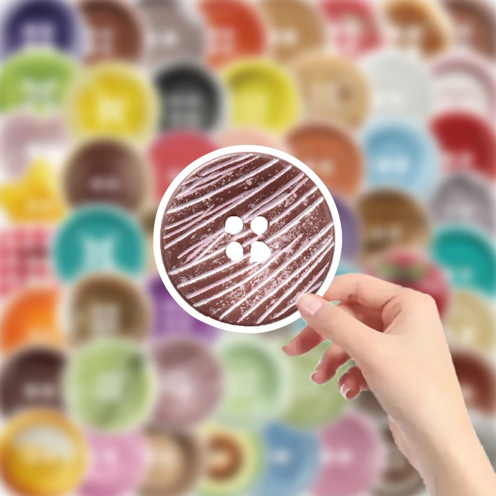 Paquete de 54 Uds de pegatinas de botones Vintage coloridas, calcomanías artesanales Retro para álbum de recortes, diario, proyectos de costura DIY, decoración creativa