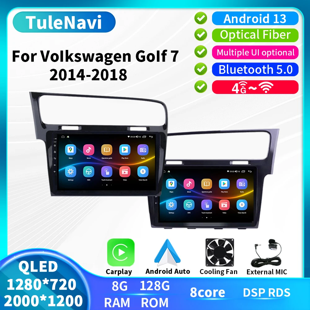 T7plus 2K Screen For VW Volkswagen Golf7 Golf 7 2014 - 2018 Car Android Auto Carplay Radio Multimedia Video GPS Navigation