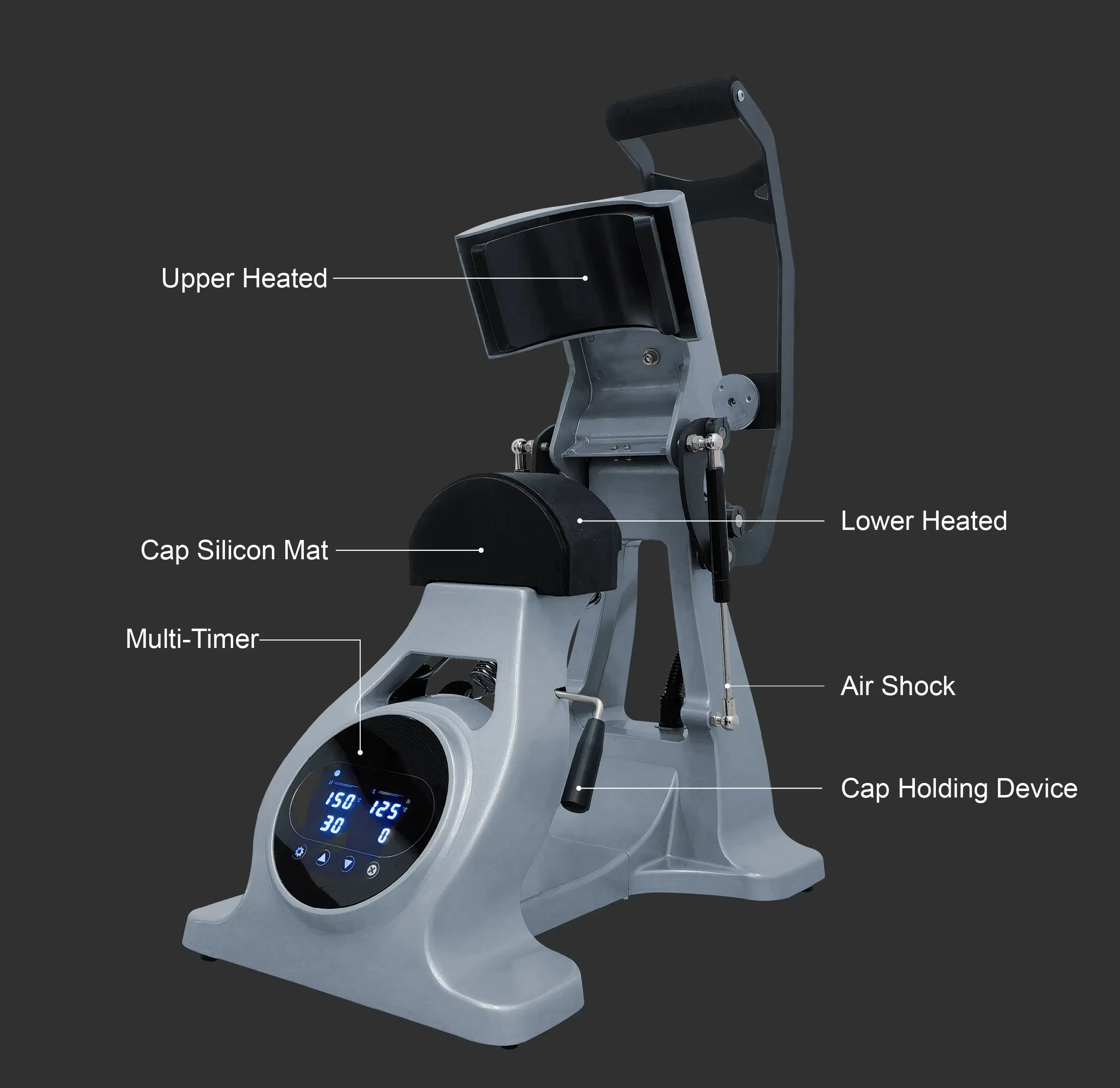 

Automatic CP2815-3 PRO Hat Press With Bottom Heat Plates Replaceable Cap Pad for Hat Heat Press