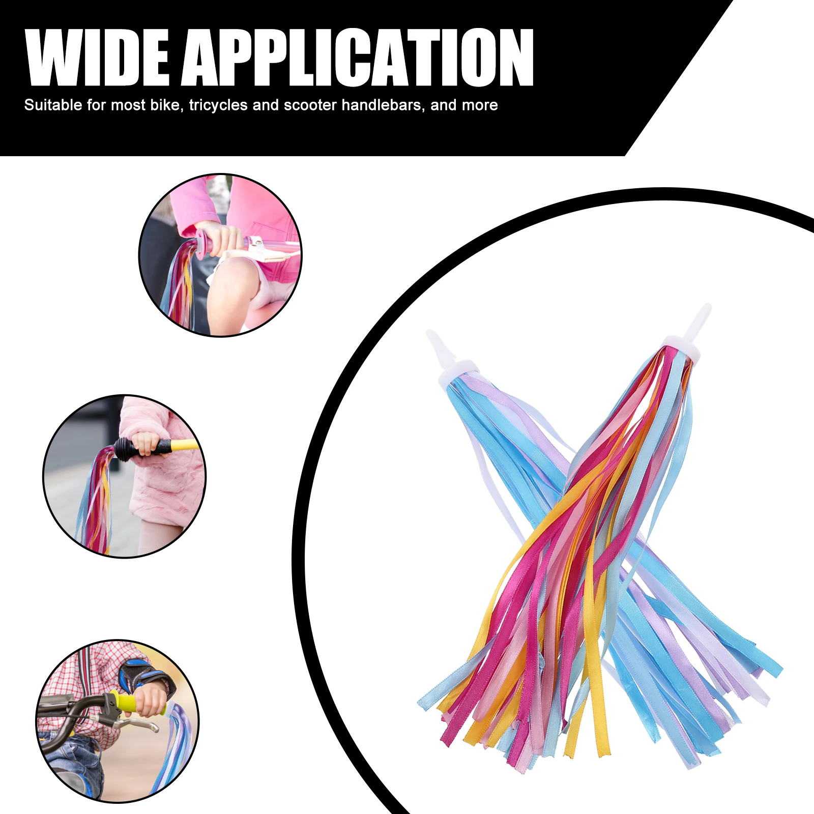 

Bike Handlebar Streamers Fabric Decorations PP Plastic PET Cloth Band for Scooters Bicycles Tricycles Colorful Fluttering