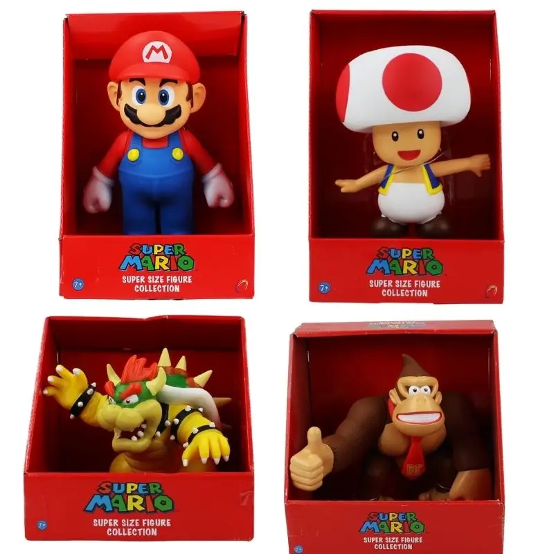 Super Mario Bros Toys Mario Luigi Yoshi Peach Bowser Donkey Kong Anime Figures Action Collection Toys Model Dolls for Kids Gifts