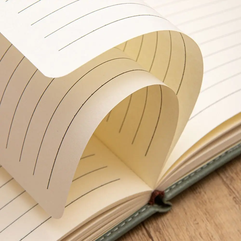 200 Pages A5 Notebook Magnetic Suction Buckle Horizontal Line Business Office Notebook Wear-resistant PU Leather Cover