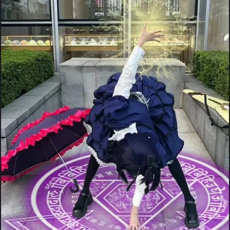 Deux maladies modèles foncés aussi besoin d'être amoureux Cosplay, robe gothique, jeu de petit oiseau, Anime Cosplay Six fleurs