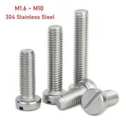 304 Stainless Steel One-Slot Cheese Head Screws M1.6 M2 M2.5 M3 M4 M5 M6 M8 M10 Slotted Round Head Bolts
