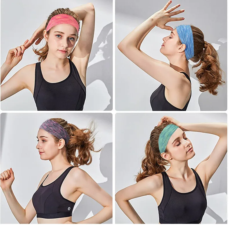 Unisex Rutschfestes Schweißabsorbierendes Breites Elastisches Stirnband Geeignet für Radfahren Yoga Laufen Fitness Tennis und Andere Sportarten – Detail 10