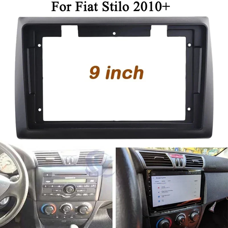 2din Car Frame Fascia Adapter For Fiat Stilo 2001-2010 9inch big screen Android Radio Audio Dash Fitting Panel Kit