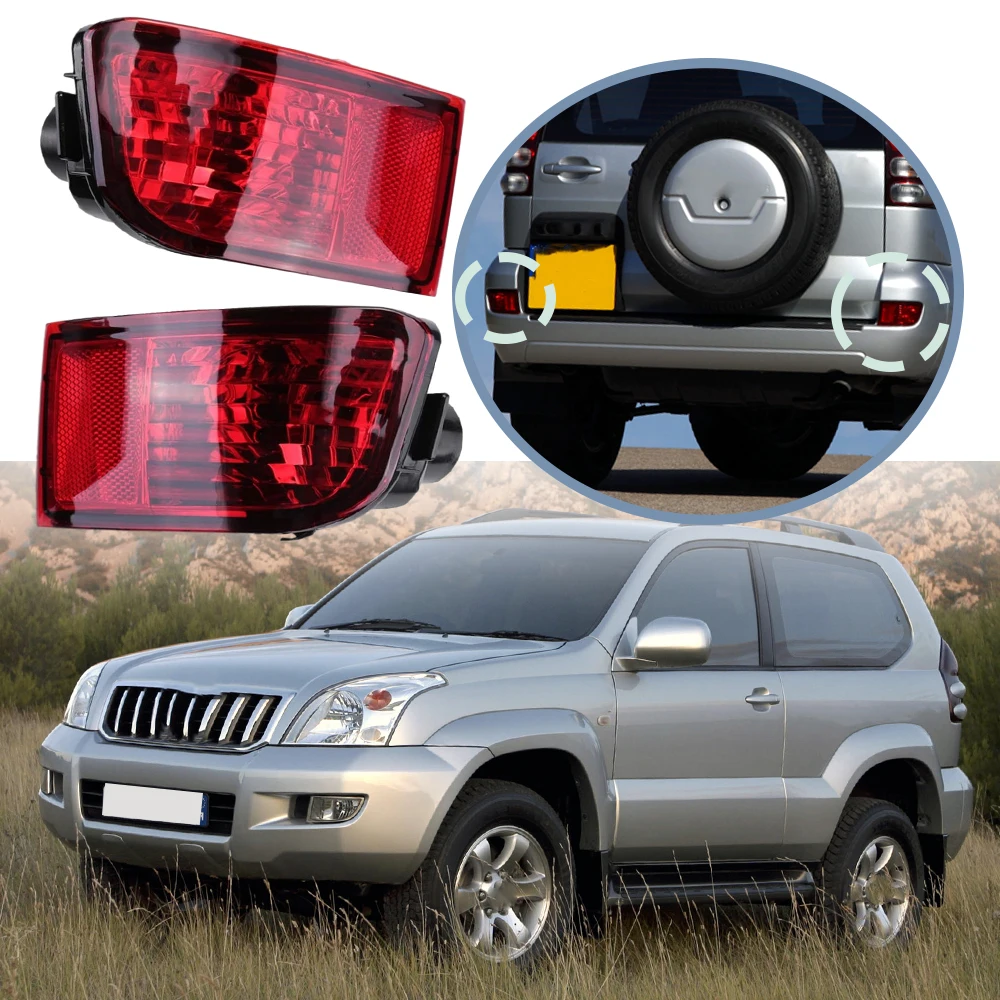 

2pcs Rear Bumper Reflector Light Covers For Toyota Land Cruiser Prado J120 RZJ120 GRJ120 2002-2009 8158160100 8159160130