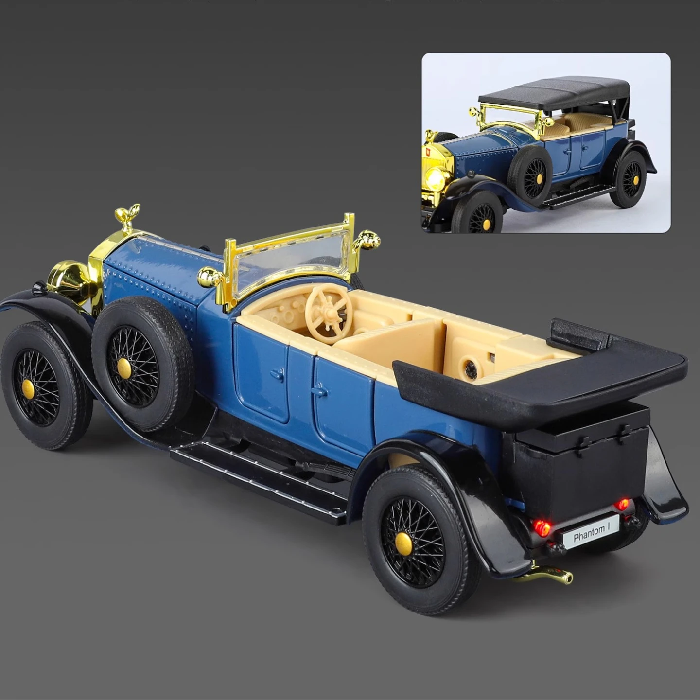 

1:32 Phantom Retro alloy car model children's toy vintage car model boys' toy car sound light effects indoor decoration