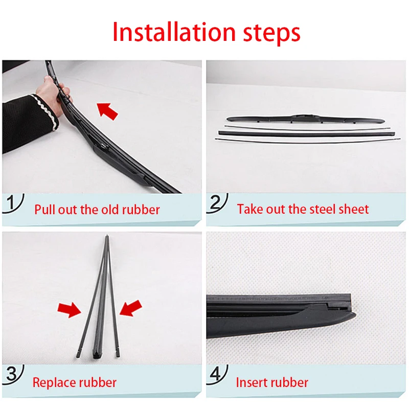 1Set Wiper Refill Insert Rubber Strip For Toyota Camry 2013 2014 2015 2016 2017 2018 2019 Wipers Accessories