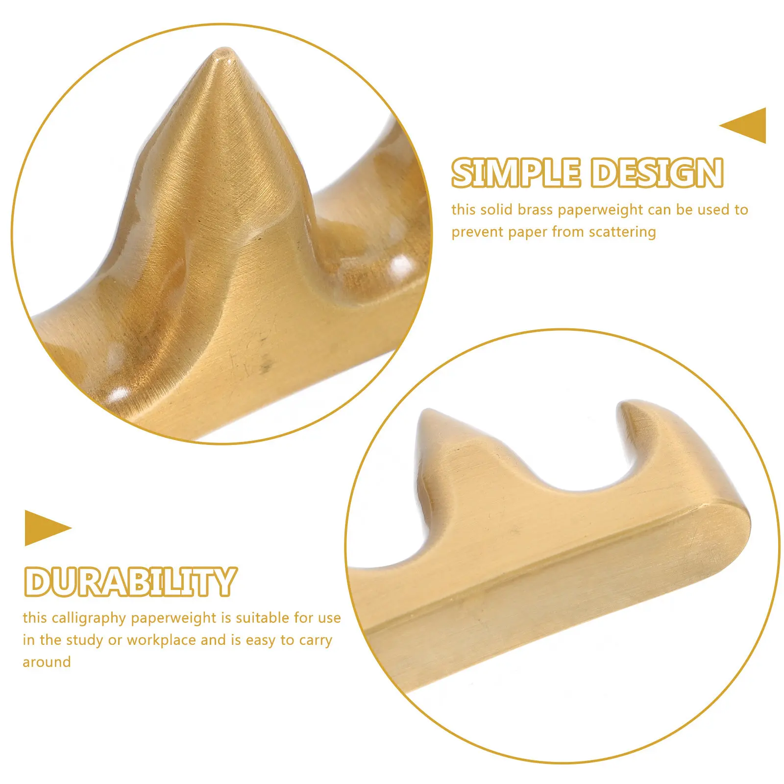 Solid Brass Mountain-Shaped Paperweight Chinese Calligraphy Paperweight Multi-Functional Desk Accessory for Holding Paper