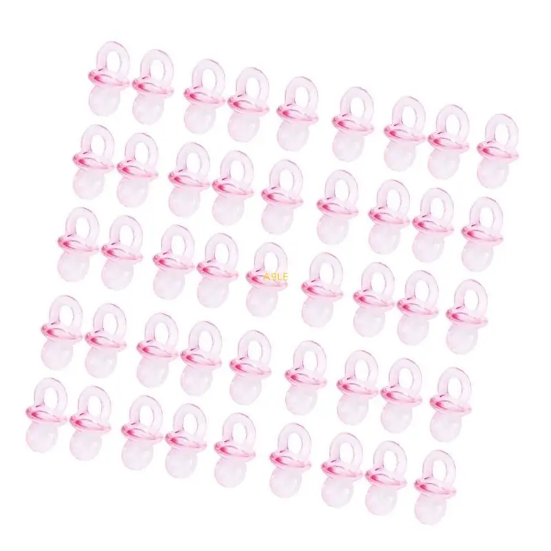 

Pack of 50pcs Acrylic Baby Shower Pacifiers Set for Boy/Girl Party Decorations