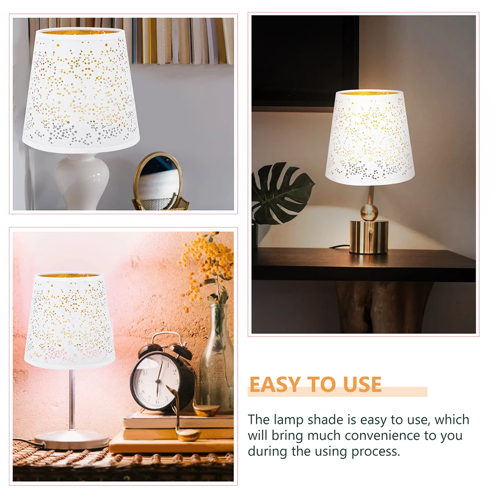 

Hollow Fabric Lampshade Black Shades Clip Bulb Modern Table Lamp Shades Replacement Small Suitable Bedroom Dining Room Lighting
