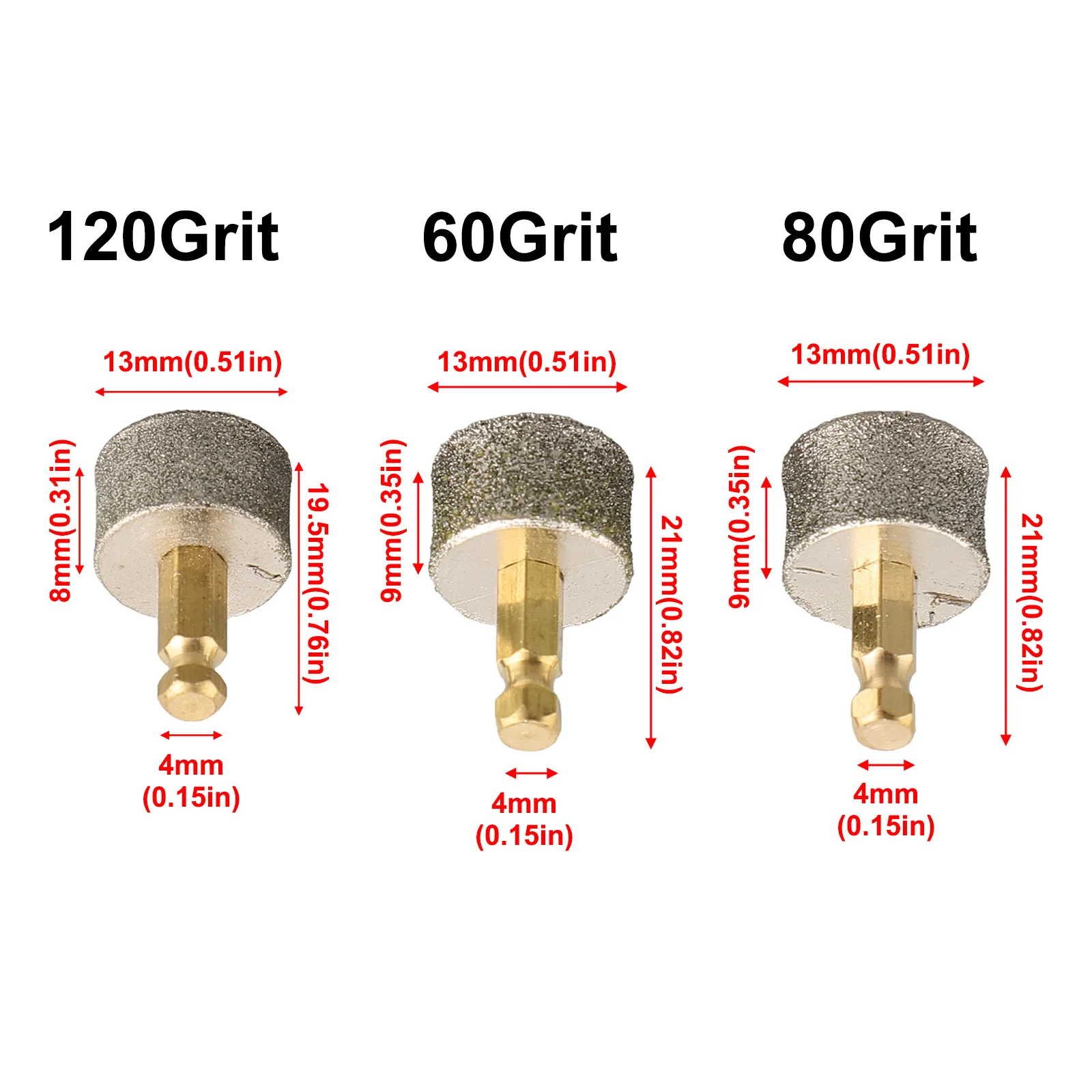 

Nail Grinding Head Grinding Head Non-deteriorating Wear-resistant 120 Grit 19*4*13mm Easy To Install High Quality