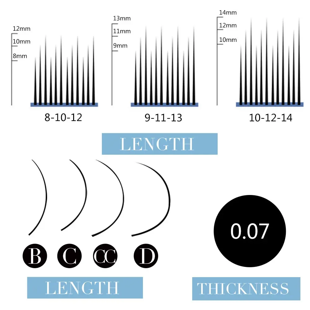 Yelix multi-lengte ventilator Individuele valse wimpers Camellia Lashes Wimperverlenging Nertsen 3D-6D Volume ventilator Bloesem wimpers