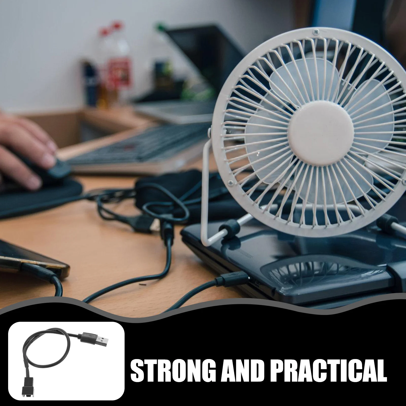 

5Pcs USB to 3pin Cable Fan Power Adapter for Pc Case Fans Laptop Desk Fans Stable Copper PVC Construction 5V Fan Cable