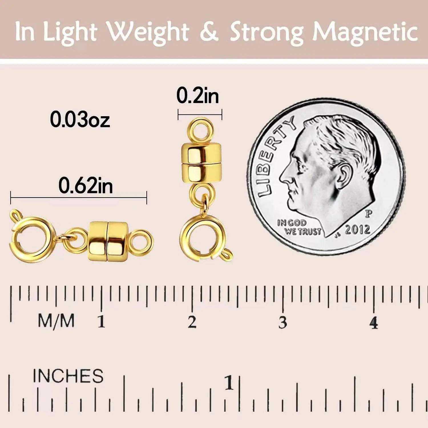 Magnetic Necklace Clasps and Closures,Golden and Silvery Plated Jewelry Clasps Converters for Bracelet Necklaces Chain