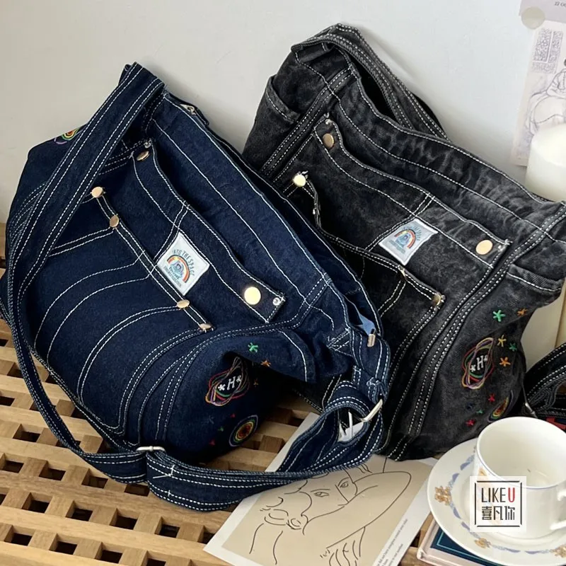 Luxury designer jeans bags women denim chain crossbody bags for women 2022 women\'s handbags shoulder bags messenger female