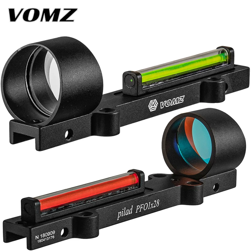 Red and Green Fiber 1x28 Red Dot Sight Hunting Light weight  Scope Fit Shotguns Rib Rail Hunting Shooting Holographic Sight