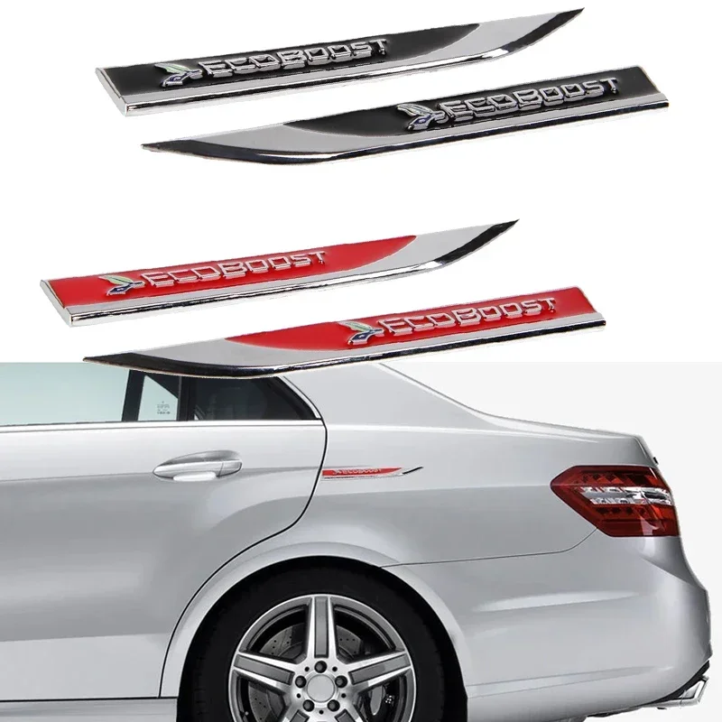 2pcs Alloy Car Fender Side Emblem Sticker Auto Rear Trunk Badge for Skoda ECOBOOST Octavia RS Fabia Rapid Superb Kodiaq