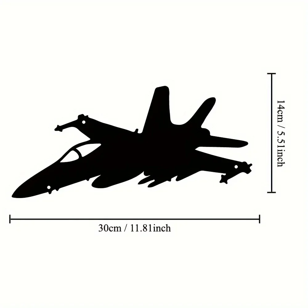 1pc Jet Fighter Wall Art, Metal Wall Sign, Aesthetic Wall Decoration Retro Metal Hanging Ornament,Iron Art, Wall decoration