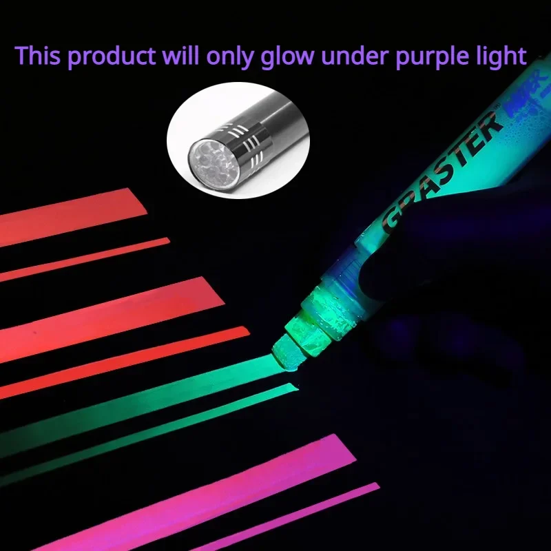 5-color 8/10/18mm Fluorescent Graffiti Flow Pen for Metal Plastic Paper Fabric Marking Can Add Ink Acrylic Pigment Marker Pen