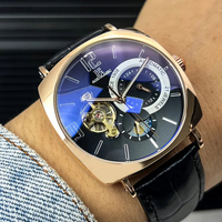High-End Elegant Men's Watch, Vintage Automatic Mechanical Watch - Skeleton Dial, Alloy Case, Leather Strap - Business Casual Wear, the Best Gift for Him, No Batteries Needed