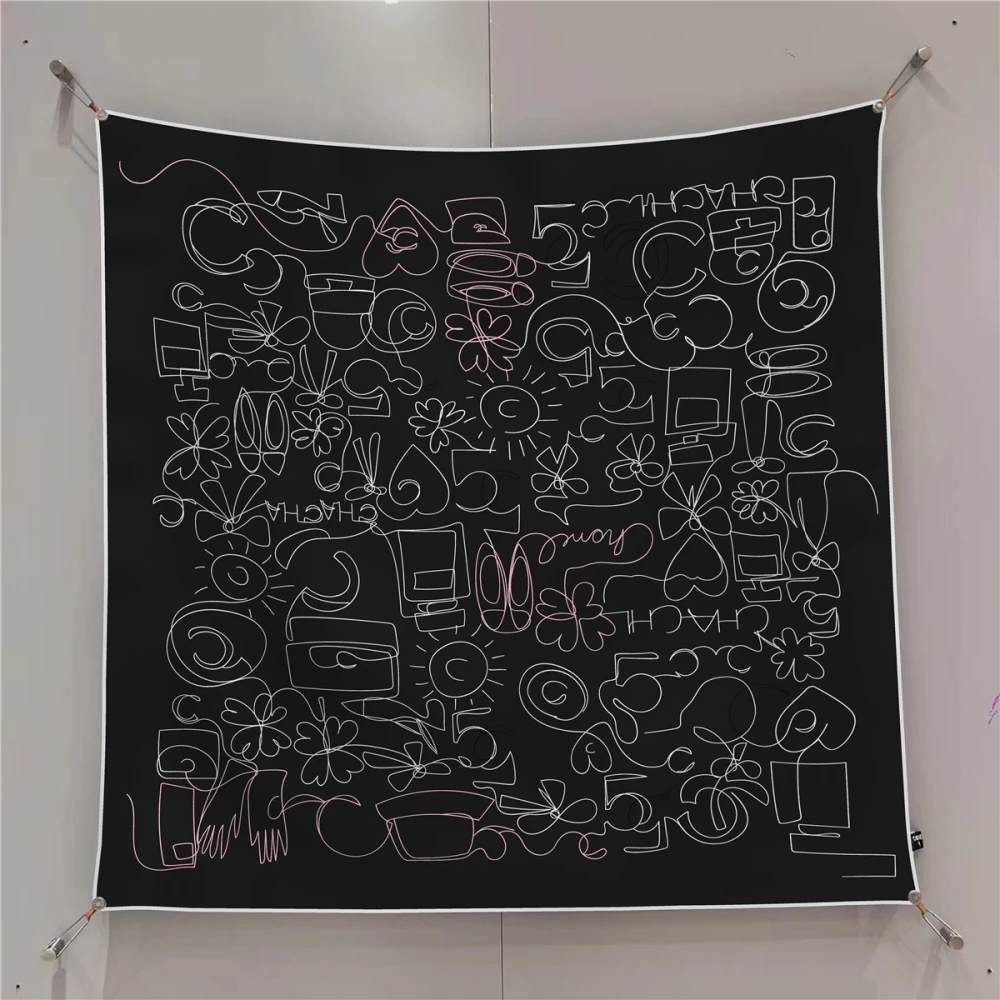 

New 90cm Hand-Painted Diagonal Stripe Silk Scarf Women's Travel Sunscreen Shawl Large Square Scarf Fashionable Headscarf